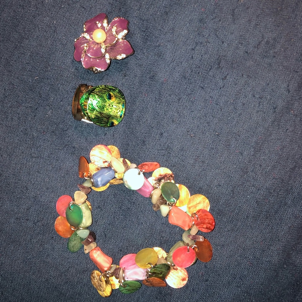 Fashion Costume Jewelry Two Rings One Bracelet